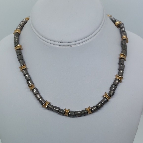 Danon silver‎ and gold plated necklace - Picture 1 of 8